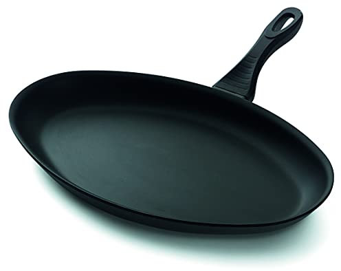 Kelomat, Kelomat Plus 3532-349 - Padella per pesce, con rivestimento antiaderente di qualità, ovale, diametro 41 x 28 cm, colore nero, rivestimento smaltato all'esterno