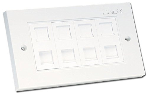 LINDY CAT5e Double Wall Plate with 4 x RJ-45 Shuttered Socket Unshielded