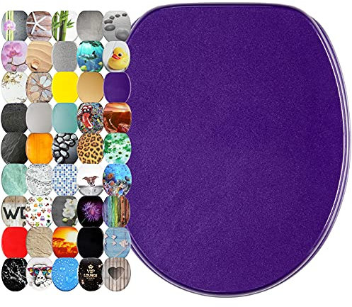 Sanilo Toilet Seat, Great Range of Colorful Toilet Seats, Stable Hinges, Easy to Mount (Glitter Purple)