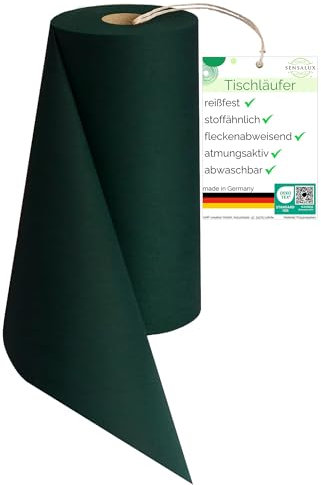 Sensalux Tischläufer, Tischband, stoffähnliches Vlies, Standard 100 by Oeko-TEX® - Klasse I Zertifiziert, 30cm x 25m, Grün