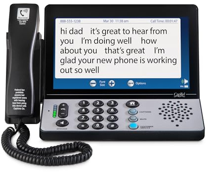 Hamilton CapTel 2400iSPNBT Captioned Telephone, Hearing Impaired Phones, Volume Control with up to 40dB Amplification Gain, Large Touch Screen Display, Wi-Fi Capable, Answering Machine & Speakerphone