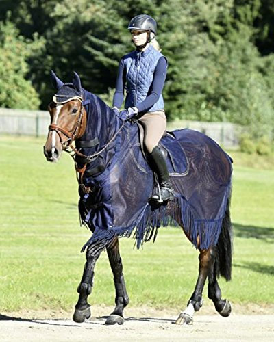 Busse Ausreitdecke gegen Fliegen mit Fransen, marineblau, 125 cm