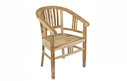 SAM Garten-Sessel Moreno, Gartenstuhl aus Teak-Holz, Massivholz Garten-Möbel Terrassen-Stuhl, Sitzgelegenheit mit Armlehnen, Balkon-Stuhl für Balkon Terrasse