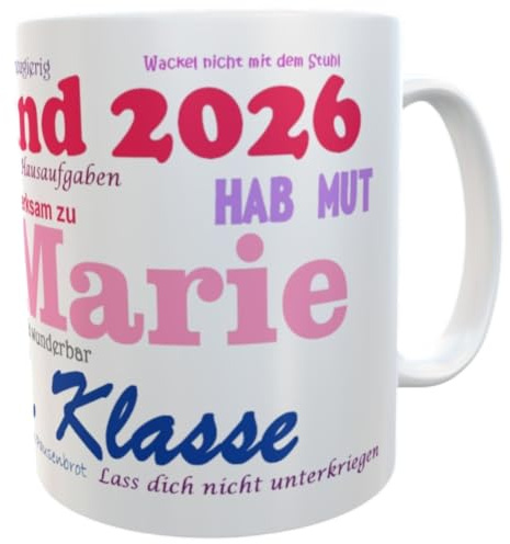 Kilala Namens-Tasse Mädchen Schulkind 2026 zur Einschulung Geschenk für die Schultüte inkl. Geschenkverpackung