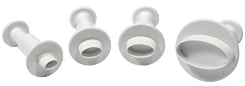 PME Oval Plunger Cutters, Set of 4 for Fondant