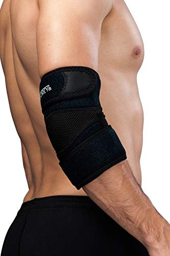 LOREY Ellenbogenbandage, Golfarmbandage EL08005 aus Neopren mit Zwei Klettverschlüssen