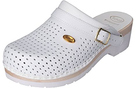 Scholl Mixte Clog Supercomfort, Bianco, 41 EU