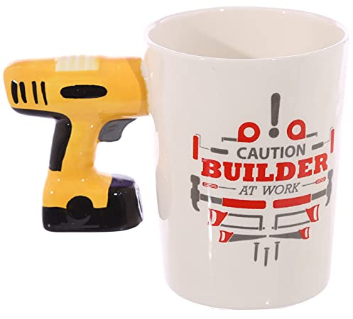 Puckator Mug en céramique avec poignée en Forme de perceuse Multicolore Hauteur 10,5 cm Largeur 14 cm Profondeur 8,5 cm