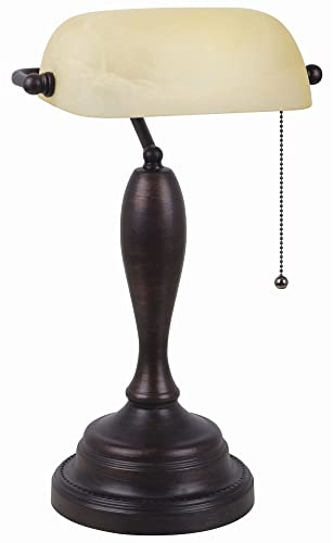 Catalina Lighting Traditional Desk Lamp, Classic Bronze, Smart Home Capable for Home Office, Dorm, Apartment, Corded with Adjustable Lighting