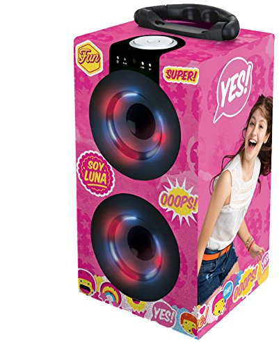 Soy Luna - Torre Sonido Portátil con Altavoces Luminosos, Bluetooth, Puertos USB/SD / MP3, batería Recargable, Color Rosa (BT600SL)