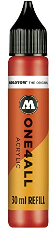 Molotow ONE4ALL Refill Acryl, Farbe 013 verkehrsrot 30 ml, Nachfülltinte für Permanentmarker
