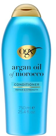 OGX Renewing + Argan Oil of Morocco Conditioner, Repair Conditioner & Argan Oil Helps Strengthen & Repair Dry, Damaged Hair, Paraben-Free, Sulfate-Free Surfactants, 25.4 fl. oz