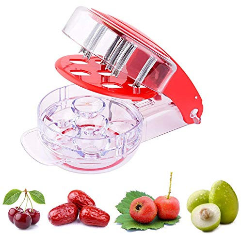 eoocvt Kitchen Gadget Edelstahl Zickzack-Klingen Kirschentkerner – 6 Kirschen