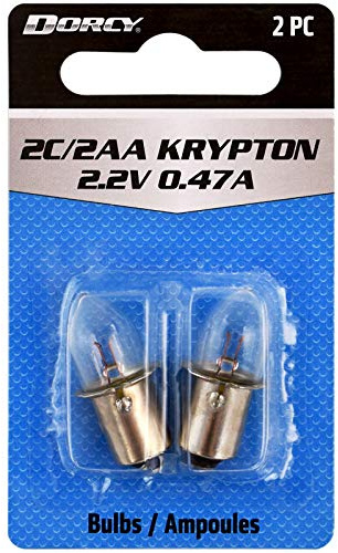 Dorcy - 411662 2C/2AA-2.2-Volt, 0.47A Bayonet Base Krypton Replacement Bulb, 2-Pack (41-1662) Clear