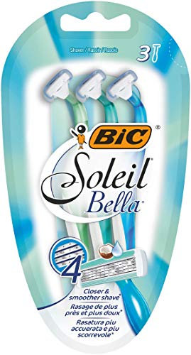 BIC Soleil Bella Nassrasierer Set Frauen, 4 Klingen, Für empfindliche Haut, 1 Packung - 3 Stück