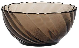 Duralex Juego de 6 cuencos de vidrio para postre Sundae de cristal de color marrón, cuencos de postre de gambas para cócteles, aperitivos, ensaladas de frutas, postre para servir helados