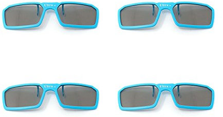 Ultra 4 Blue Pairs 3D Clip On Glasses Passive 3D Glasses Men Women Compatible with RealD Cinemas 3D Glasses for TV Movie Glasses For Prescription Glass Wearers Circular Polorised Cinema 3D Glasses
