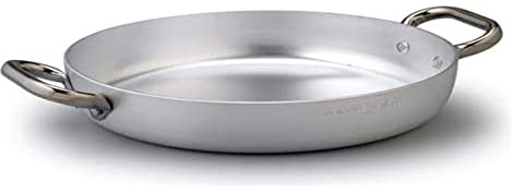 Pentole Agnelli Linie Aluminium Induktion Pfanne mit Induktionsboden, 2 Griffe 20 cm Silber/schwarz
