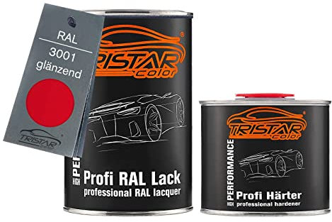 TRISTARcolor RAL 3001 Signalrot glänzend 2K Autolack 1,5 Liter / 1500 ml Dose inkl. Härter