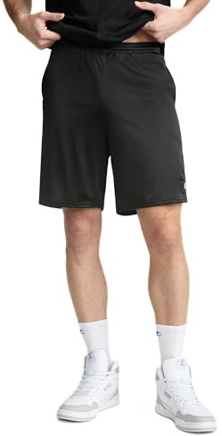 Champion Herren Shorts Lange Netz-shorts mit Taschen, Schwarz, M