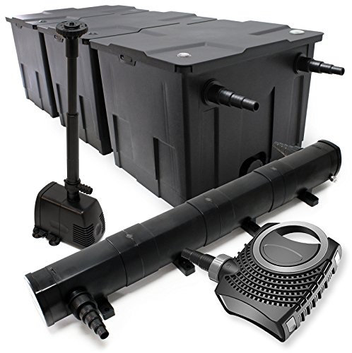 Kit de filtración estanque Bio 90000l clarificador UVC 72 W 80 W bomba de bajo consumo tipo fuente