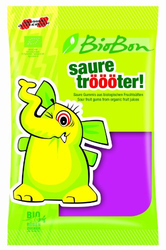 Biobon - Gominolas de Goma Ácidas - 100% Natural - Elaborados con Concentrado de Frutas - Sin Gelatina - Sabor Lima y Mandarina - Ideal para Niños - Sin Gluten - Apto para Veganos - Pack de 10 x 100 g