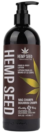 Hanfsamen-Hand- und Körperlotion, Nag Champa Duft - 16 oz. | Beruhigt trockene Haut - Arganöl, Hanfsamenöl - Leichte, nicht fettende Formel - Vegan & tierversuchsfrei