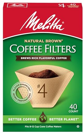 MELITTA INC Melitta 624412#4 Natural Brown Cone Coffee Filters 40 Count, CT