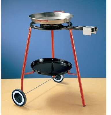 Burner with rolling stand and 42cm Paella Pan by Garcima