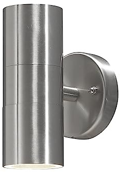 Konstsmide Modena 7571-000 Wandleuchte / B: 6cm T: 9cm H: 17cm / IP44 / Edelstahl