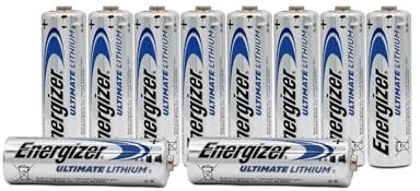 Energizer Ultimate Lithium, 10-pack, AA-batterier, L91, lång livslängd för energikrävande enheter, lättare och 20 års livslängd