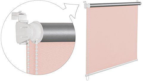 THERMOROLLO VERDUNKLUNGSROLLO 110x150 cm ROSA FENSTERROLLO MIT THERMOBESCHICHUNG 100% ABDUNKLUNG INKL. SEILZUGHALTER