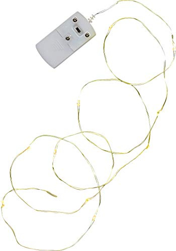 LED-Lichterkette - Flexi Line Indoor - Batterie - 1,10m - 12x WarmweiÃ - Messing