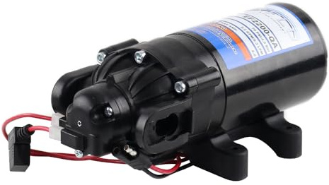 Everflo EF2200-QA-BOX 2.2GPM 12V Diaphragm Pump-Quick Attach Port, Black