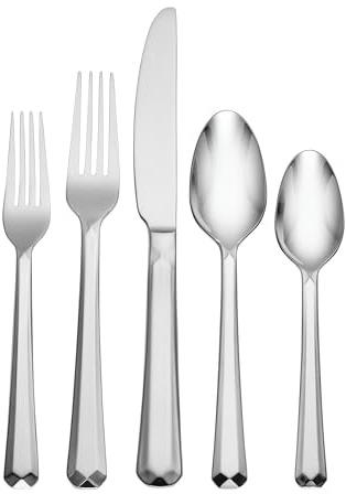 Oneida Chroma 65 Piece Fine Flatware Set, Service for 12, 18/10 Stainless Steel, Silverware Set, Dishwasher Safe