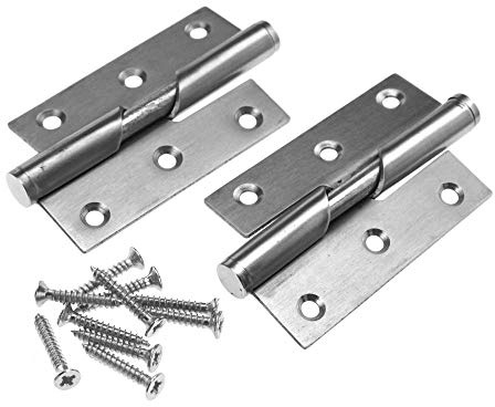 OTOTEC 2pcs 3 Rising Butt Right Handed Lift Off Door Hinge Stainless Steel