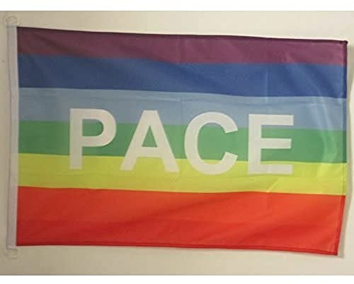 AZ FLAG Bandiera Nautica Arcobaleno Pace 90x60 cm Anelli Plastica | Uso esterno e nautico bandiera nautica della pace resistente alle intemperie con doppie cuciture e bordi rinforzati
