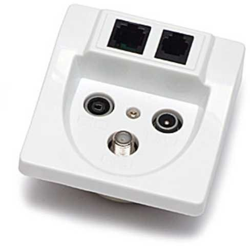 Danitech Steckdose Signal TV/Radio/SAT/RJ-45 RJ 45 LAN/RJ-11 RJ11 Telefon