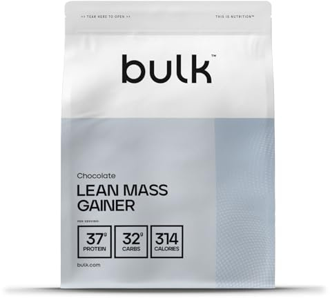 Bulk Gainer Masse Sèche, Shake protéiné en poudre, gainer lean, glutamine, Chocolat, 1 kg, 11 Portions
