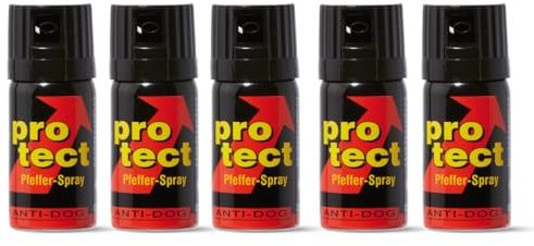 5 Dosen Protect Pfefferspray 40 ml Sparpack Pepper Spray Abwehrspray