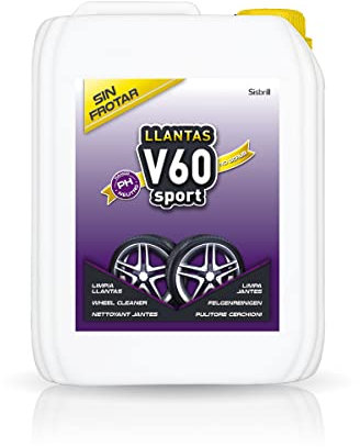 Sisbrill V60 Sport Limpia Llantas - Neutro y Seguro - Efecto Gecko Spray (5 Litros)