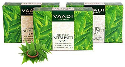 Vaadi Herbals Value Pack Of 3 Neem Patti Soap Bar- Contains Pure Neem Leaves 75 Gms X 3