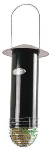 Esschert Design Meisenknödelautomat, Futtersilo für Futterbälle mit Dach, zum Aufhängen, ca. 13 cm x 13 cm x 29