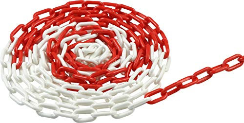 Meister Absperrkette 5 m x 6 mm - rot, weiß - UV-beständig und frostresistent - Für den dauerhaften Außeneinsatz - Aus Polyethylen, Gliederkette, Baustellensicherung, Absperrungskette, 4520050