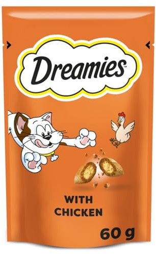 Dreamies Cat Treats Delicious Snacks with Chicken, 8 Pouches (8 x 60 g)