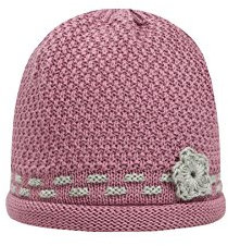 Döll Mädchen Mütze Topfmütze Strick, Gr. 47, Rot (heather rose 2018)