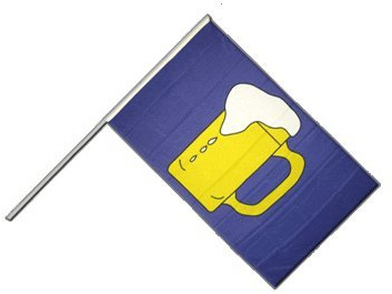 Flaggenfritze® Große Stockflagge Schwenkflagge Bier - 60 x 90 cm