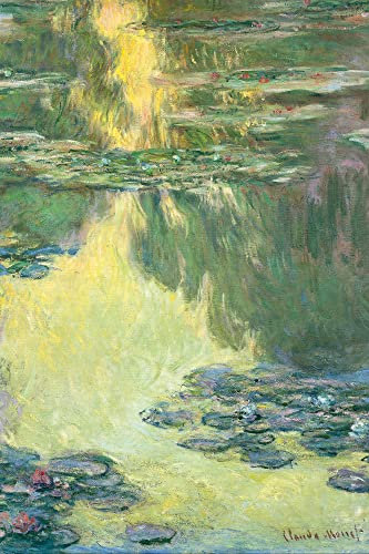 1art1 Claude Monet Seerosen, 1907 (Grün-Gelb) Selbstklebende Fototapete Poster-Tapete 180x120 cm