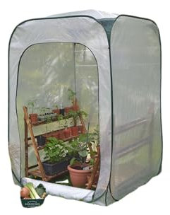 GardenSkill Pop Up Mini Greenhouse - Small Polytunnel Growhouse Cover for Tomatoes Fruit Vegetables Plants (1.25m x 1.25m x 1.85m high)