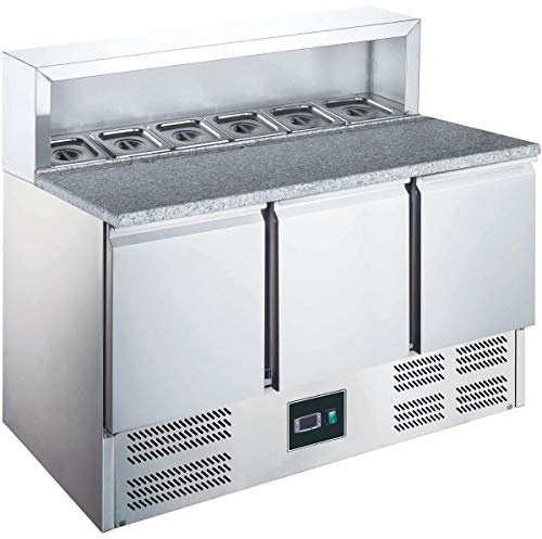 ZORRO - Pizzatisch ZPS903-3 Türen - Kühltisch mit Granitplatte - Salatkühlung - Gastro Belegstation